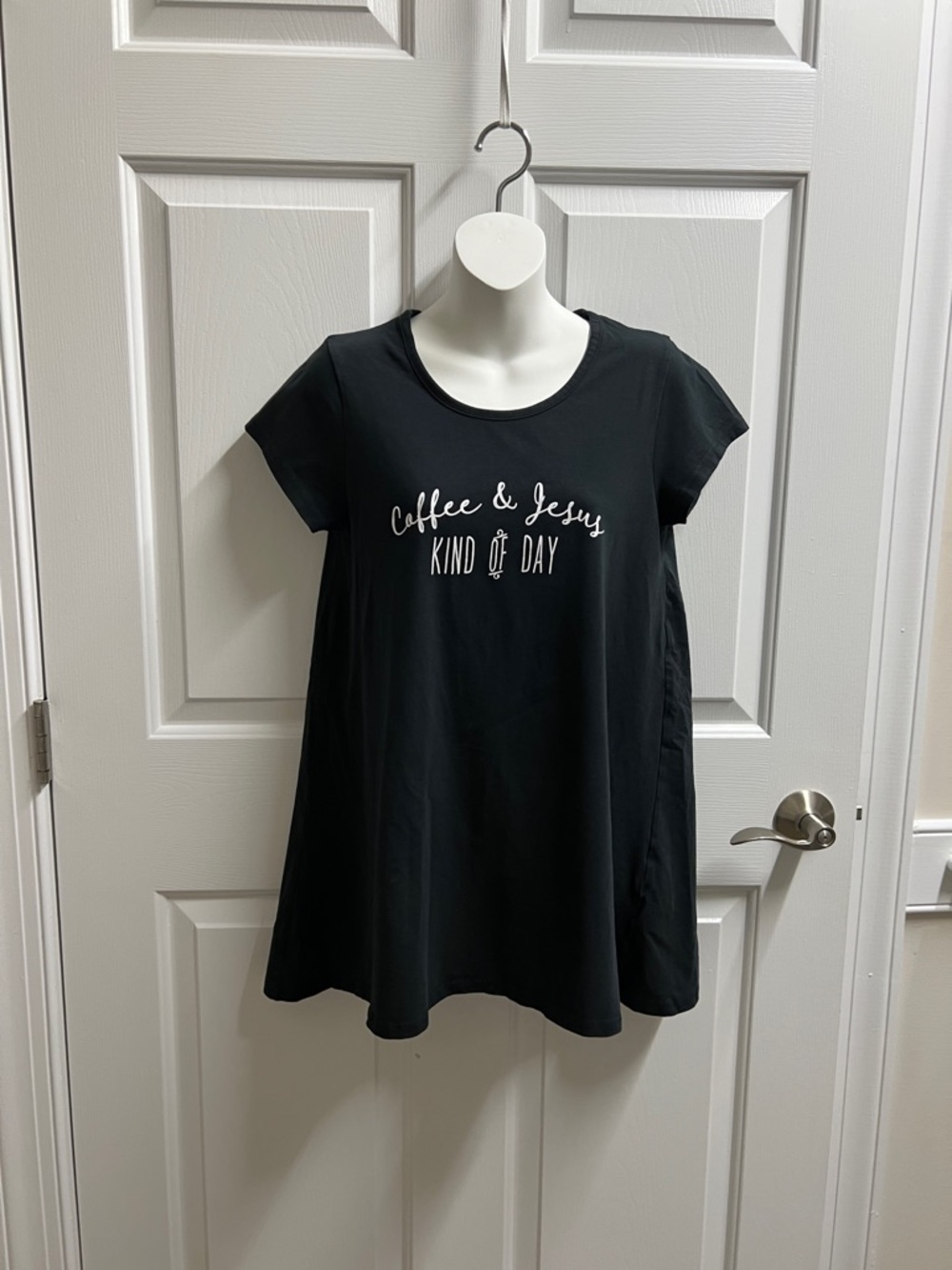 Charlie Paige tee shirt women’s Black Coffee & Jesus Kind of Day Short Sleeve S